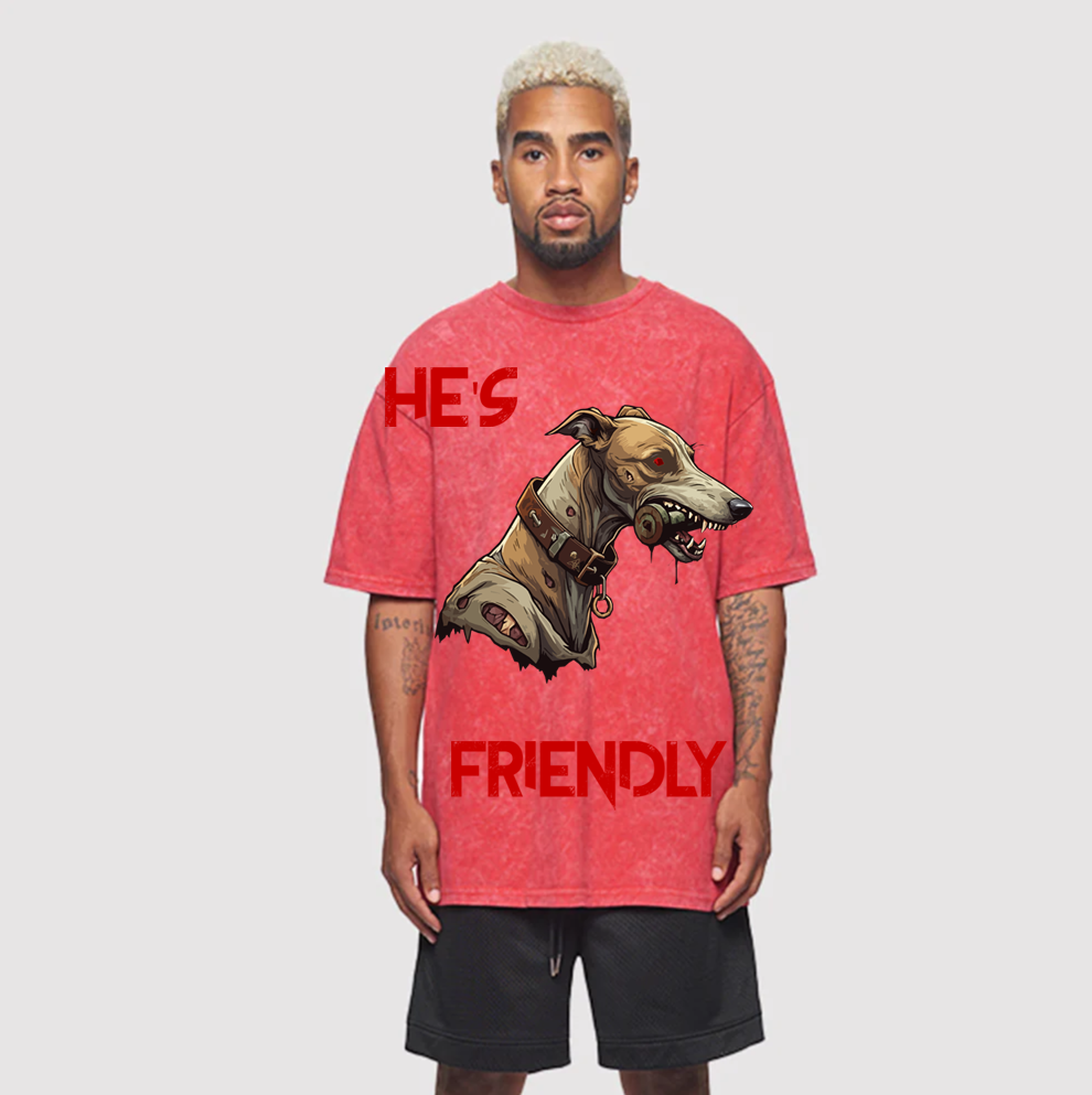 He's Friendly Zombie Hound Tee