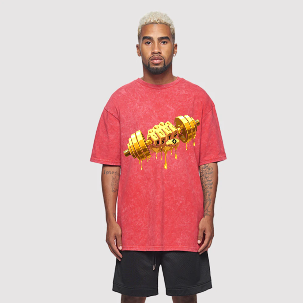 Acid Wash Mineral Red Custom Graphic Tee